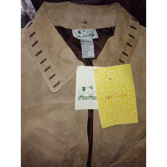 Vintage Quaker Factory Safari  Elephant Suede Leather Jacket New with tags! - Picture 2 of 7